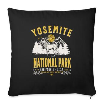 Yosemite National Park California - Sofa pillowcase 17,3'' x 17,3'' (45 x 45 cm) - black - Front