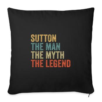 Sutton l’homme le mythe - Housse de coussin décorative 45 x 45 cm - noir - Devant