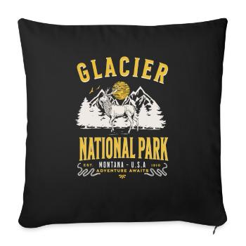 Glacier National Park Montana U.S.A - Sofa pillowcase 17,3'' x 17,3'' (45 x 45 cm) - black - Front