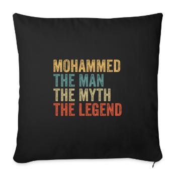 Mohammed the man the myth - Sofa pillowcase 17,3'' x 17,3'' (45 x 45 cm) - black - Front