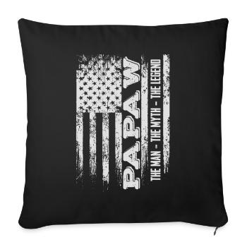 Papa Grand-père disant Papaw L’homme Le mythe La légende - Housse de coussin décorative 45 x 45 cm - noir - Devant