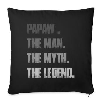 Papa Grand-père disant Papaw L’homme Le mythe La légende - Housse de coussin décorative 45 x 45 cm - noir - Devant