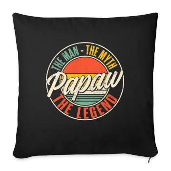 Papa Grand-père disant Papaw L’homme Le mythe La légende - Housse de coussin décorative 45 x 45 cm - noir - Devant
