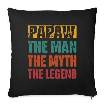Papa Grand-père Idée Cadeau Papaw Dire Humour Père - Housse de coussin décorative 45 x 45 cm - noir - Devant