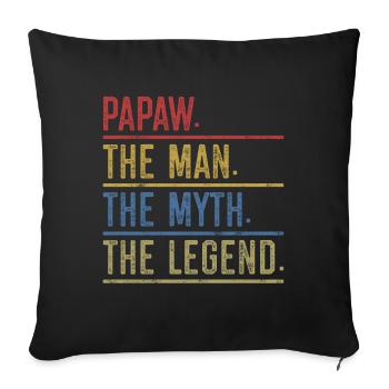 Papa Grand-père disant Papaw L’homme Le mythe La légende - Housse de coussin décorative 45 x 45 cm - noir - Devant