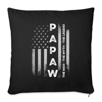 Papa Grand-père disant Papaw L’homme Le mythe La légende - Housse de coussin décorative 45 x 45 cm - noir - Devant
