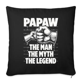 Papa Geschenkidee Papaw Spruch Vater Sohn - Sofakissenbezug 45 x 45 cm - Schwarz - Vorne