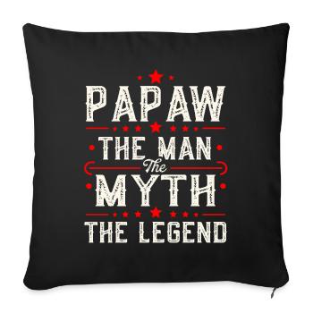 Papa Grand-père Idée Cadeau Papaw Dire Humour Père - Housse de coussin décorative 45 x 45 cm - noir - Devant