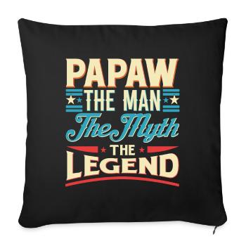 Papa Grand-père disant Papaw L’homme Le mythe La légende - Housse de coussin décorative 45 x 45 cm - noir - Devant