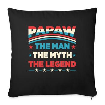Papa Grand-père disant Papaw L’homme Le mythe La légende - Housse de coussin décorative 45 x 45 cm - noir - Devant