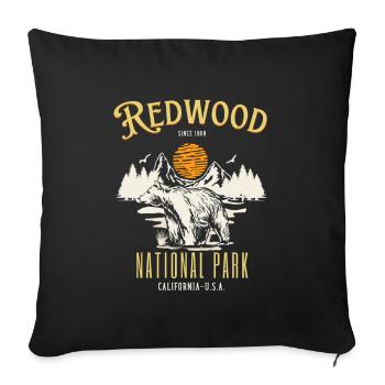 Reedwood National Park California - Sofa pillowcase 17,3'' x 17,3'' (45 x 45 cm) - black - Front