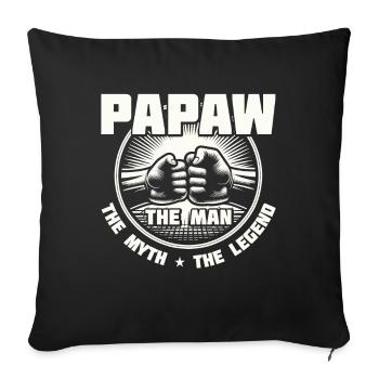 Papa Grand-père Idée Cadeau Papaw Dire Humour Père - Housse de coussin décorative 45 x 45 cm - noir - Devant