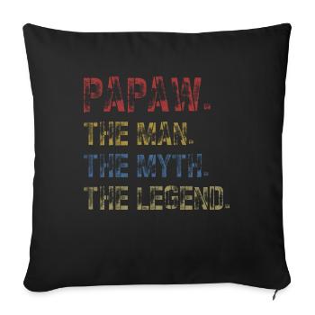 Papa Grand-père disant Papaw L’homme Le mythe La légende - Housse de coussin décorative 45 x 45 cm - noir - Devant
