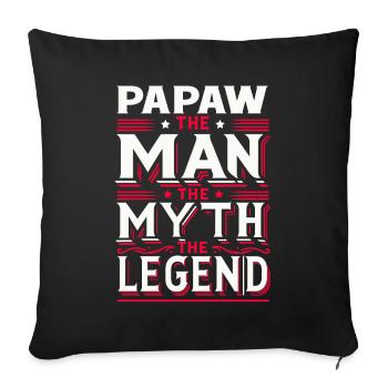 Papa Grand-père disant Papaw L’homme Le mythe La légende - Housse de coussin décorative 45 x 45 cm - noir - Devant