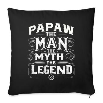 Papa Grand-père Idée Cadeau Papaw Dire Humour Père - Housse de coussin décorative 45 x 45 cm - noir - Devant