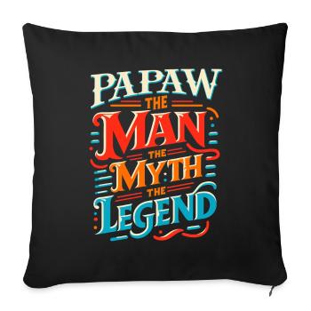 Papa Vater Opa Geschenkidee Papaw Spruch Humor - Sofakissenbezug 45 x 45 cm - Schwarz - Vorne