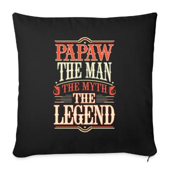 Papa Père Grand-père Idée Cadeau Papaw Dire Humour - Housse de coussin décorative 45 x 45 cm - noir - Devant