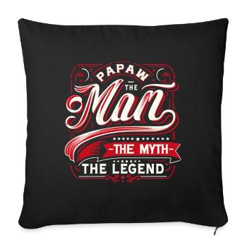 Papa Vater Opa Geschenkidee Papaw Spruch Humor - Sofakissenbezug 45 x 45 cm - Schwarz - Vorne