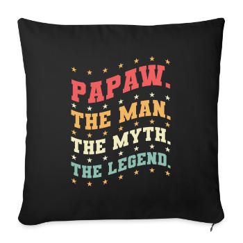 Papa Père Grand-père Idée Cadeau Papaw Dire Humour - Housse de coussin décorative 45 x 45 cm - noir - Devant