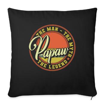 Papa Vater Opa Geschenkidee Papaw Spruch Humor - Sofakissenbezug 45 x 45 cm - Schwarz - Vorne