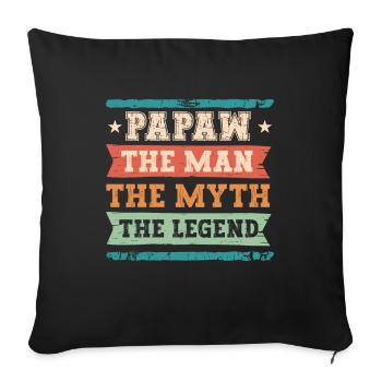 Papa Père Grand-père Idée Cadeau Papaw Dire Humour - Housse de coussin décorative 45 x 45 cm - noir - Devant