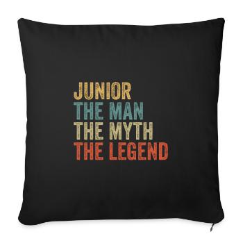 Junior the man the myth - Sofa pillowcase 17,3'' x 17,3'' (45 x 45 cm) - black - Front