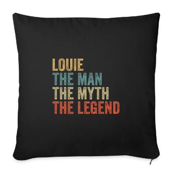 Louie l’homme, le mythe - Housse de coussin décorative 45 x 45 cm - noir - Devant