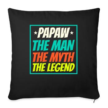 Papa Vater Opa Geschenkidee Papaw Spruch Retro - Sofakissenbezug 45 x 45 cm - Schwarz - Vorne