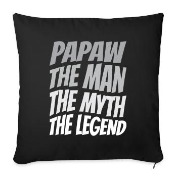 Papa Vater Opa Geschenkidee Papaw Spruch Retro - Sofakissenbezug 45 x 45 cm - Schwarz - Vorne
