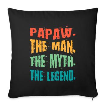 Papa Père Grand-père Idée Cadeau Papaw Dire Humour - Housse de coussin décorative 45 x 45 cm - noir - Devant