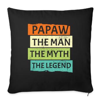 Dad Father Grandpa Gift Idea Papaw Saying Retro - Sofa pillowcase 17,3'' x 17,3'' (45 x 45 cm) - black - Front