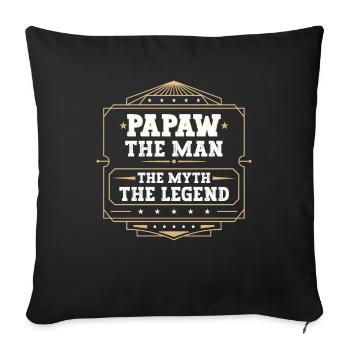 Papa Vater Opa Geschenkidee Papaw Spruch Retro - Sofakissenbezug 45 x 45 cm - Schwarz - Vorne