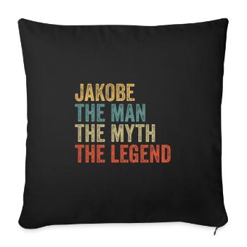 Jakobe l’homme le mythe - Housse de coussin décorative 45 x 45 cm - noir - Devant