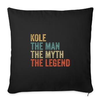 Kole l’homme le mythe - Housse de coussin décorative 45 x 45 cm - noir - Devant
