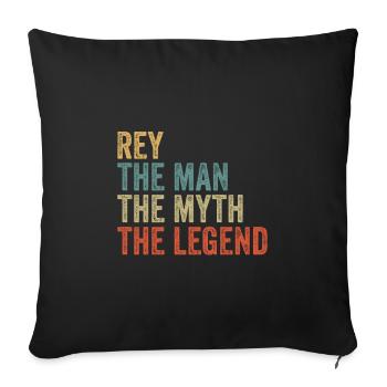 Rey the man the myth - Sofa pillowcase 17,3'' x 17,3'' (45 x 45 cm) - black - Front