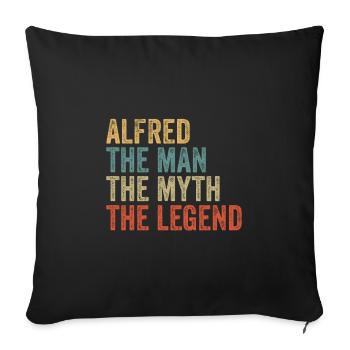 Alfred the man the myth - Sofa pillowcase 17,3'' x 17,3'' (45 x 45 cm) - black - Front