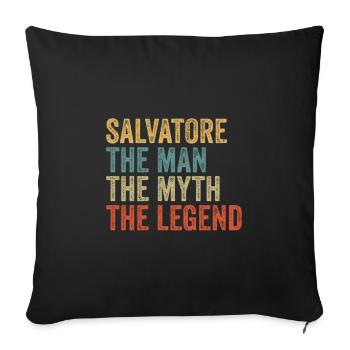 Salvatore l’homme le mythe - Housse de coussin décorative 45 x 45 cm - noir - Devant