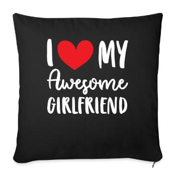 Paare Liebe Herz Freund Geschenkidee Beziehung - Sofakissenbezug 45 x 45 cm - Schwarz - Vorne