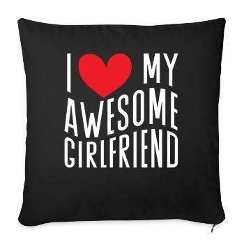Paare Liebe Herz Freund Geschenkidee Beziehung - Sofakissenbezug 45 x 45 cm - Schwarz - Vorne
