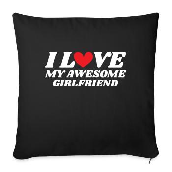 Paare Liebe Herz Freund Geschenkidee Beziehung - Sofakissenbezug 45 x 45 cm - Schwarz - Vorne