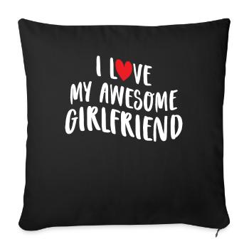 Paare Liebe Herz Freund Geschenkidee Beziehung - Sofakissenbezug 45 x 45 cm - Schwarz - Vorne