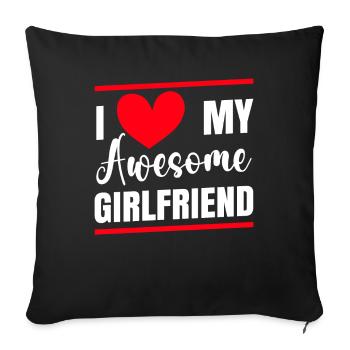 Paare Liebe Herz Freund Geschenkidee Beziehung - Sofakissenbezug 45 x 45 cm - Schwarz - Vorne