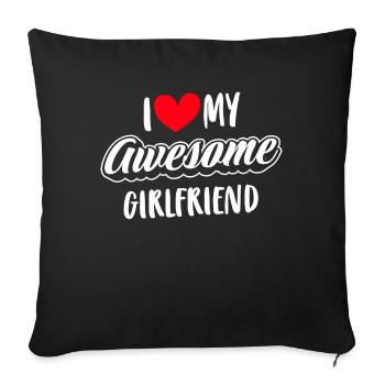 Paare Liebe Herz Freund Geschenkidee Beziehung - Sofakissenbezug 45 x 45 cm - Schwarz - Vorne