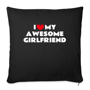 Paare Liebe Herz Freund Geschenkidee Beziehung - Sofakissenbezug 45 x 45 cm - Schwarz - Vorne