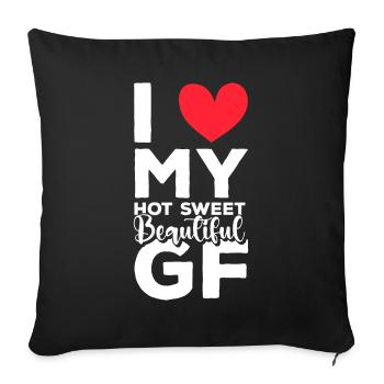 Paare Liebe Herz Freund Geschenkidee Beziehung - Sofakissenbezug 45 x 45 cm - Schwarz - Vorne