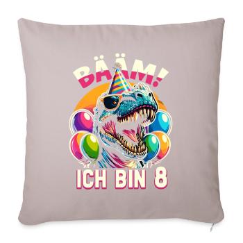 8 Jahre Geschenk Geburtstag Junge Mädchen - Sofakissenbezug 45 x 45 cm - helles Taupe - Vorne