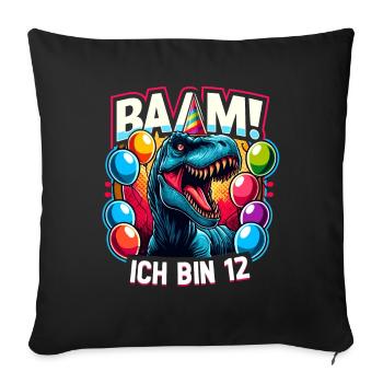 12 Jahre Geschenk Geburtstag Junge Mädchen - Sofakissenbezug 45 x 45 cm - Schwarz - Vorne