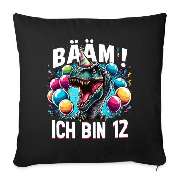12 Jahre Geschenk Geburtstag Junge Mädchen - Sofakissenbezug 45 x 45 cm - Schwarz - Vorne