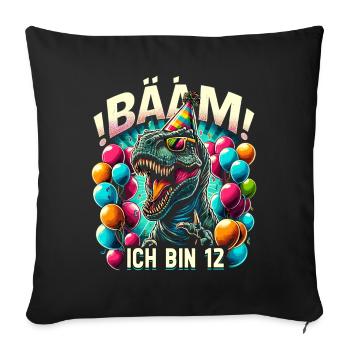 12 Jahre Geschenk Geburtstag Junge Mädchen - Sofakissenbezug 45 x 45 cm - Schwarz - Vorne