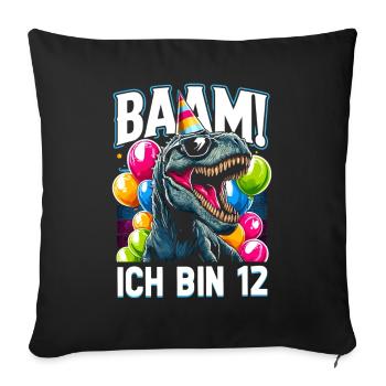 12 Jahre Geschenk Geburtstag Junge Mädchen - Sofakissenbezug 45 x 45 cm - Schwarz - Vorne